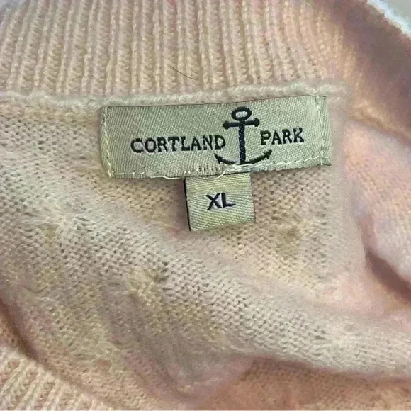 Cortland Park 100% Cashmere Cable Boat Neck Sweater Womens XL Soft Pink Color - Picture 6 of 7